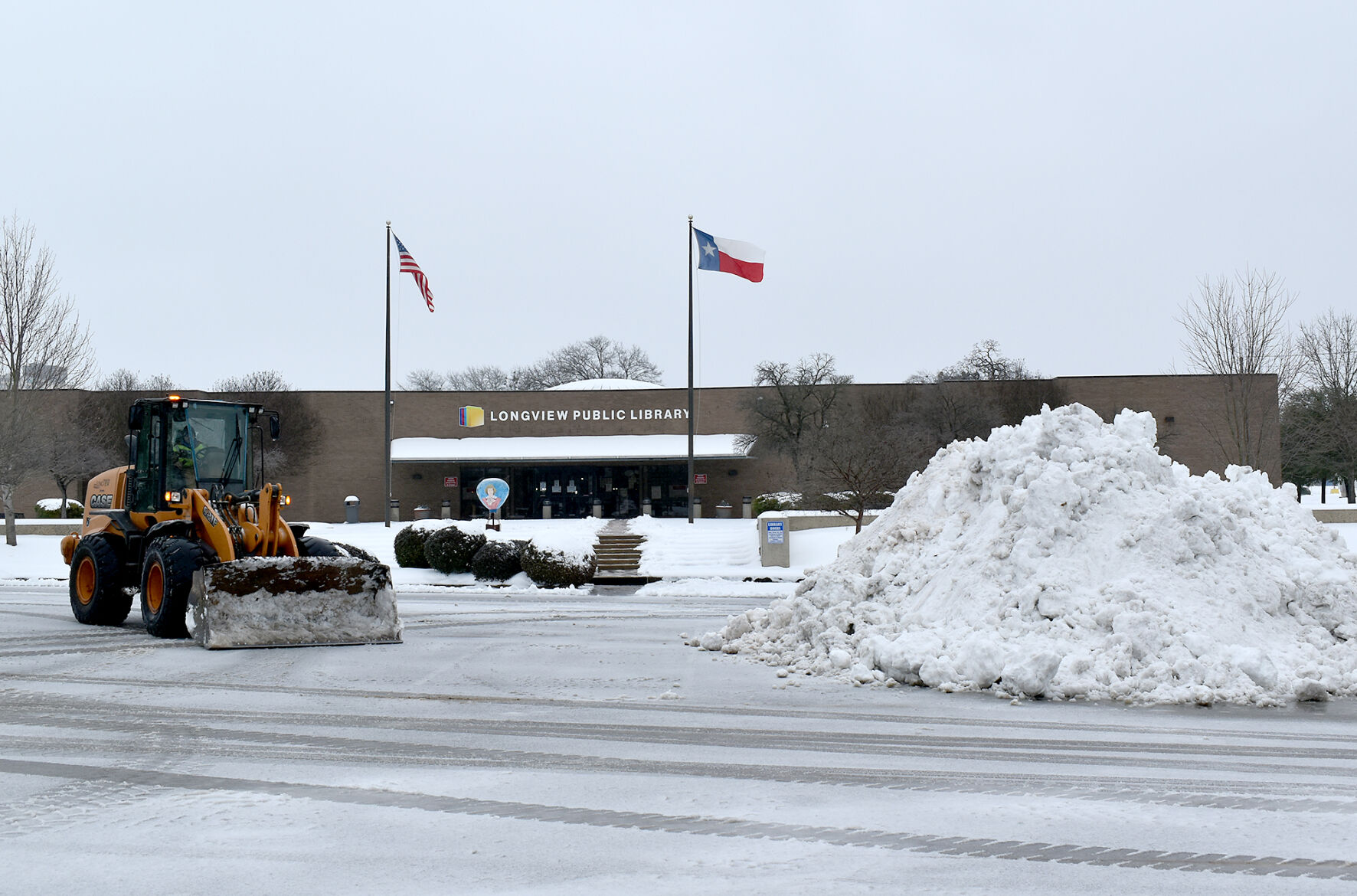 Longview Public Library snow
